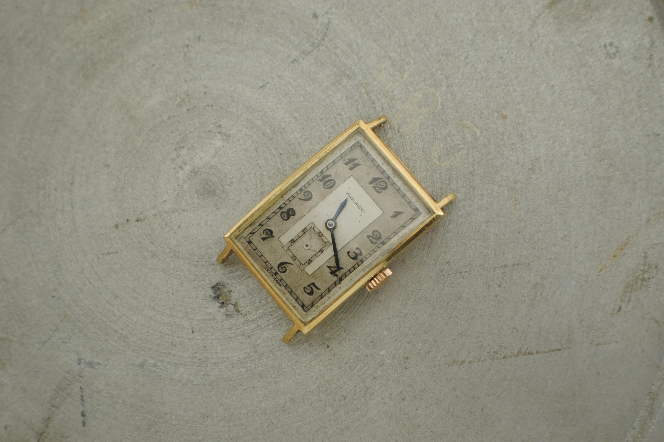 Movado Art Deco Rectangular Oversize — 18K Yellow Gold